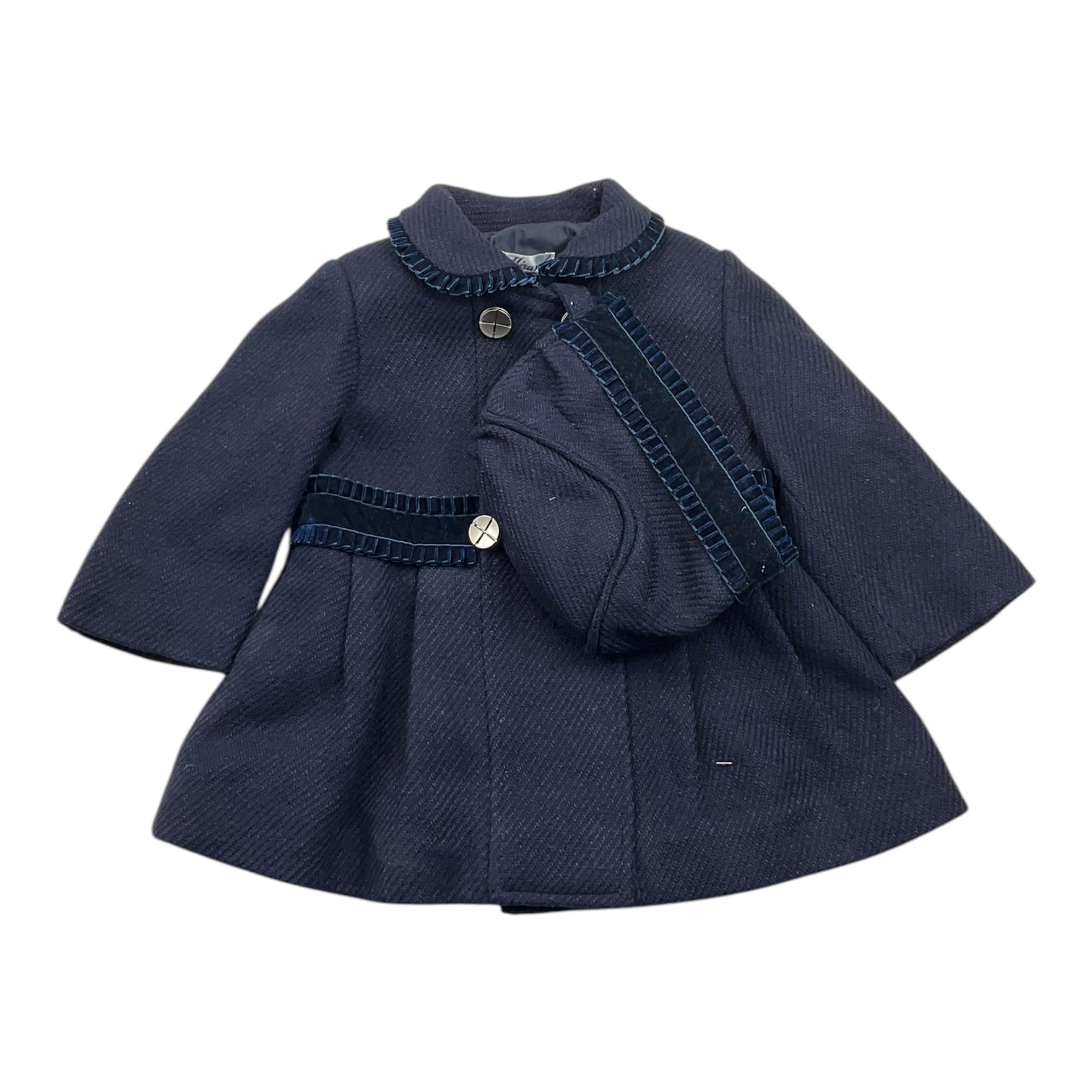 MIRANDA cappotto tinta unita con cappello Blu per Neonata 360166 BLU MIRANDA 