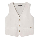 Mayoral Solid Color Vest Beige For Newborn