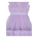 Monnalisa Abito Tinta Unita Giromanica con Tulle per Bambina 17C906 LILLA MONNALISA 