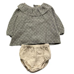 PETIT INDI completo 2 pezzi camicia-culotte Grigio per Neonata AW24B0201 GRIGIO PETIT INDI 