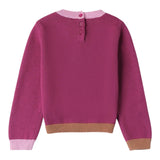 SARABANDA maglia girocollo tinta unita cn stampa e profili in contrasto Fuxia per Bambina A211 FUXIA SARABANDA 