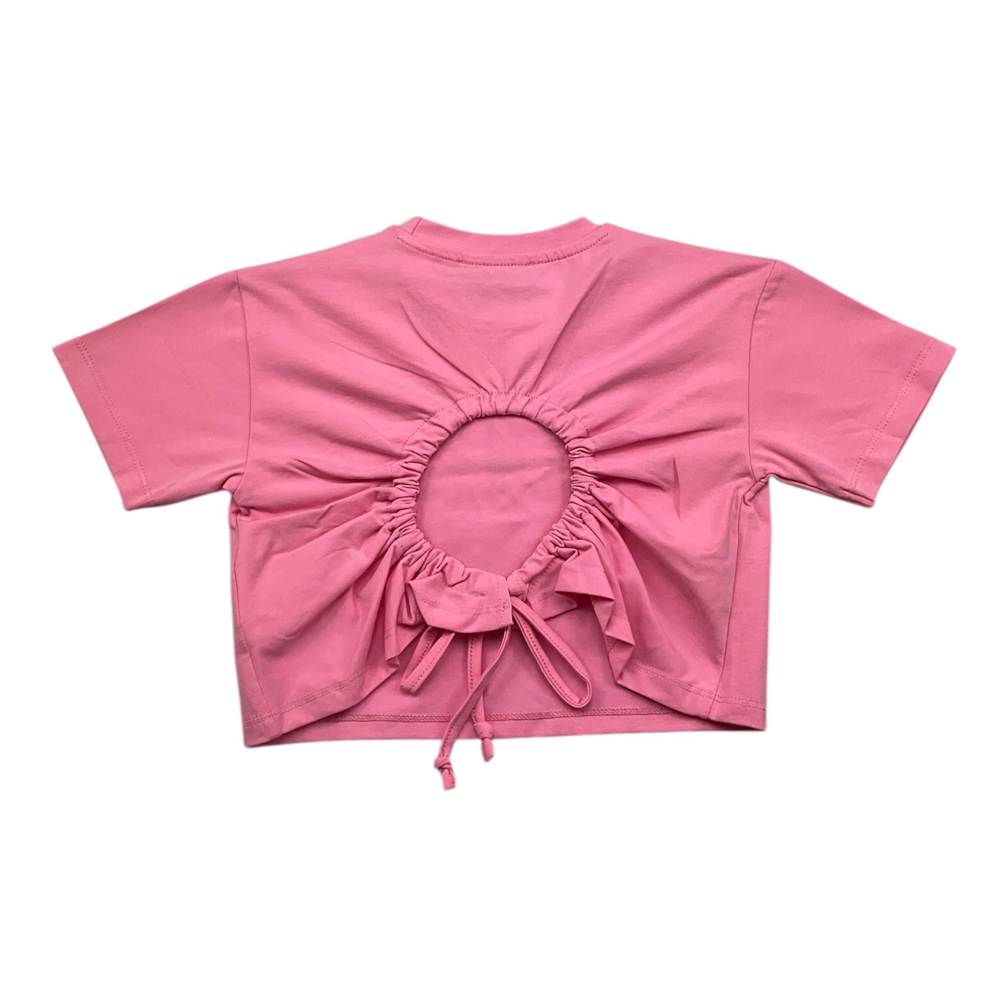 Gaelle T-Shirt Girocollo Tinta Unita con Logo per Bambina 2746MY00380 ROSA GAELLE 