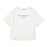 Philosophy T-Shirt Girocollo Tinta Unita con Stampa per Bambina I1E605XXX BIANCO PHILOSOPHY 