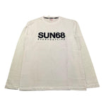 SUN68 shirt tinta unita con stampa logo Bianco per Bambino T43309 BIANCO SUN68 
