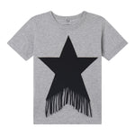 Stella Mccartney T-Shirt Girocollo Tinta Unita con Stampa per Bambina TV8C91 GRIGIO STELLA McCARTNEY 