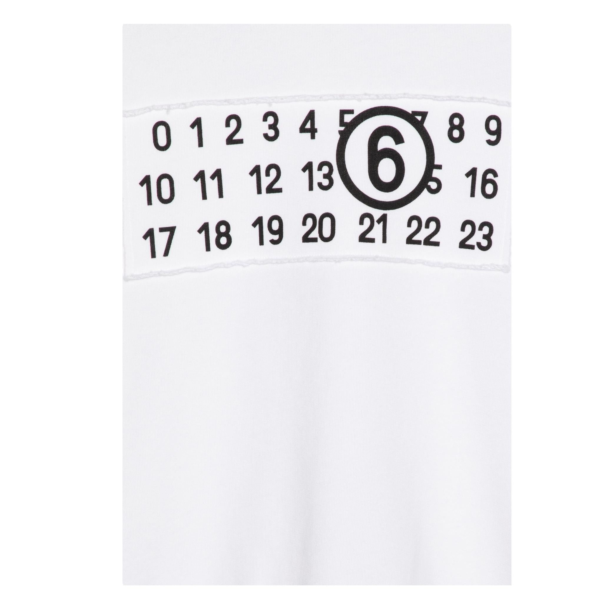 MAISON MARGIELA felpa girocollo tinta unita con stampa Bianco per Bambino M60681X BIANCO MAISON MARGIELA 