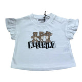 Moschino T-Shirt Girocollo Tinta Unita con Stampa per Neonata MBG01G BIANCO MOSCHINO 