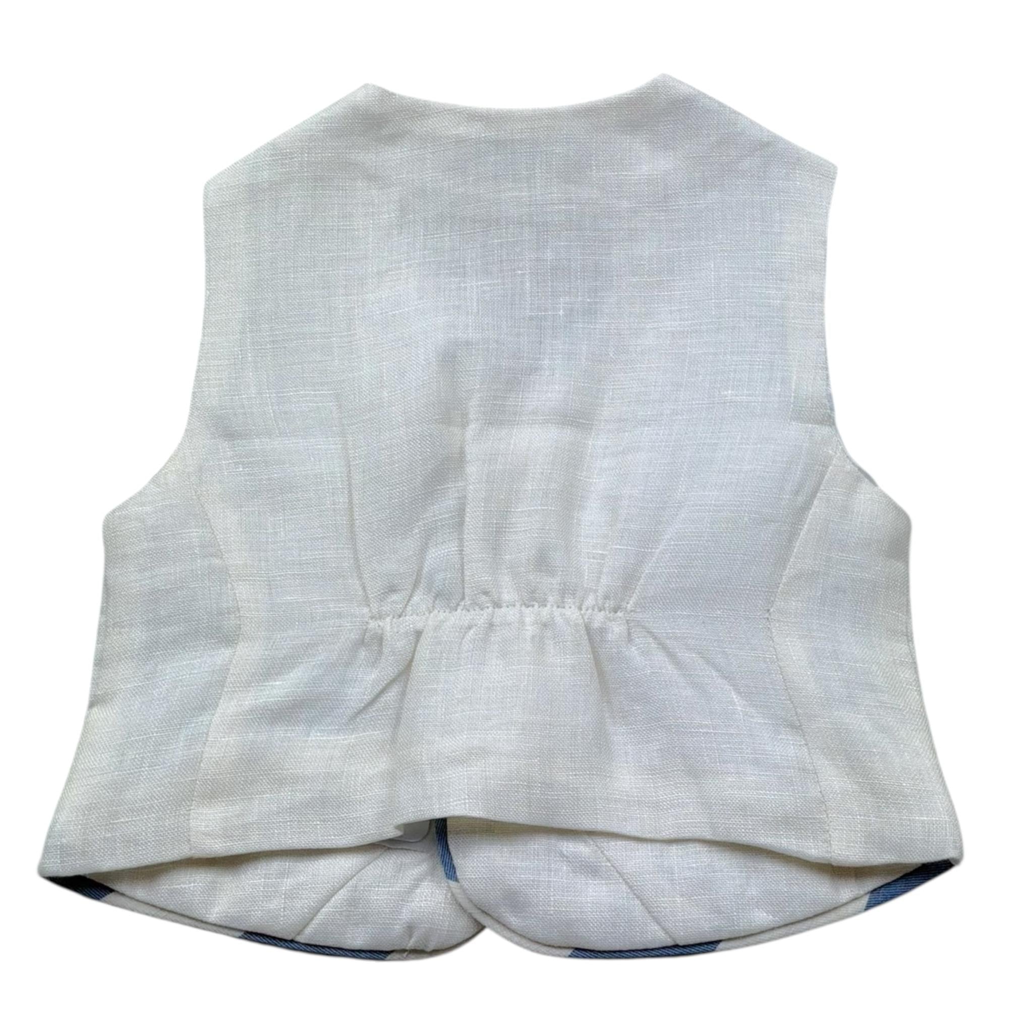 Manuel & Frank Gilet Tinta Unita con Bottoni In Contrasto per Neonato DUJEUU PANNA MANUEL & FRANK 