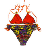 4Giveness 2 Piece Triangle Swimsuit - Multicolor Multi-Pattern Briefs for Girls