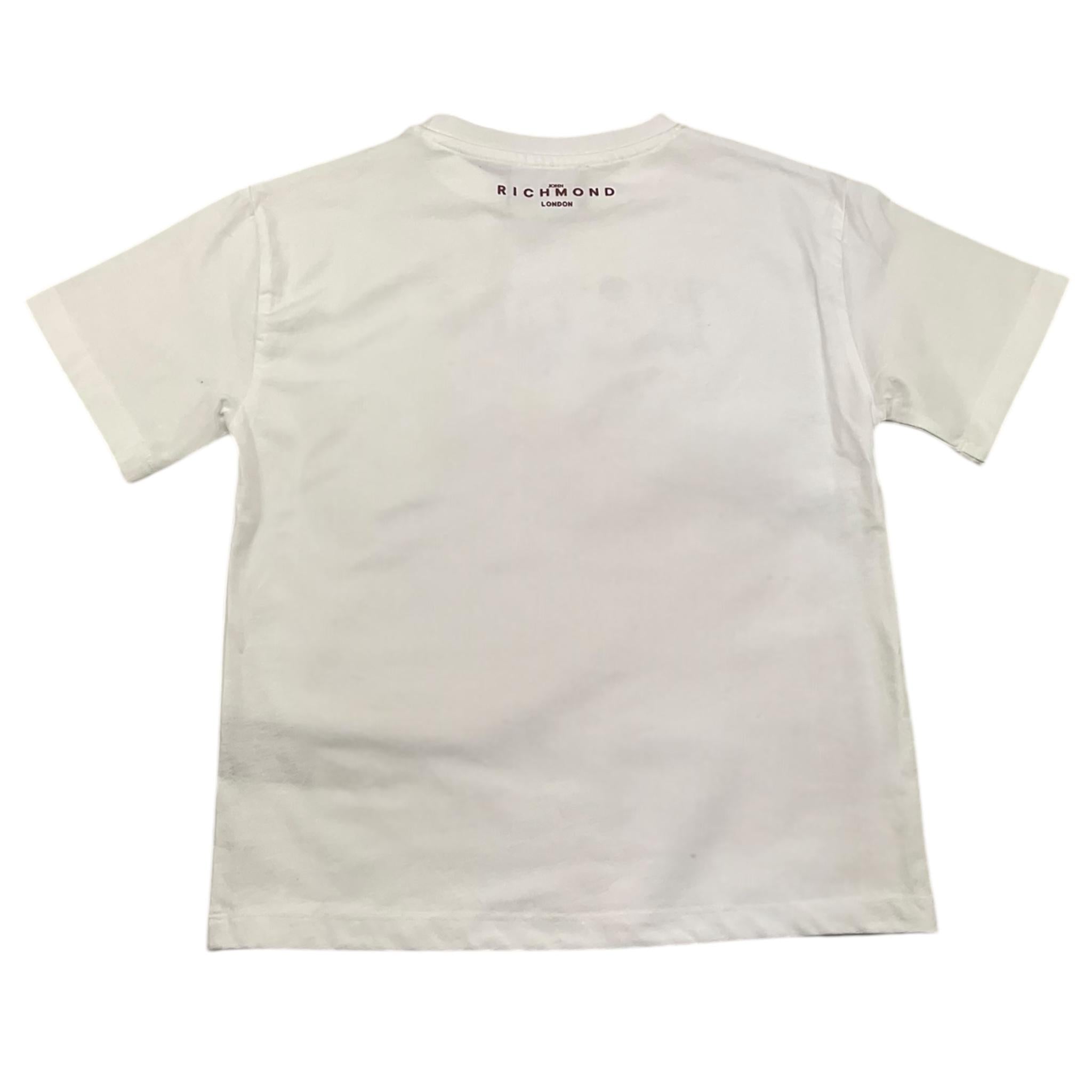 JOHN RICHMOND t-shirt girocollo tinta unita con stampa in contrasto Bianco per Bambina RGA25115TS BIANCO JOHN RICHMOND 