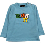 John Richmond Shirt Girocollo Tinta Unita con Logo per Neonato RIP26105TS AZZURRO JOHN RICHMOND 