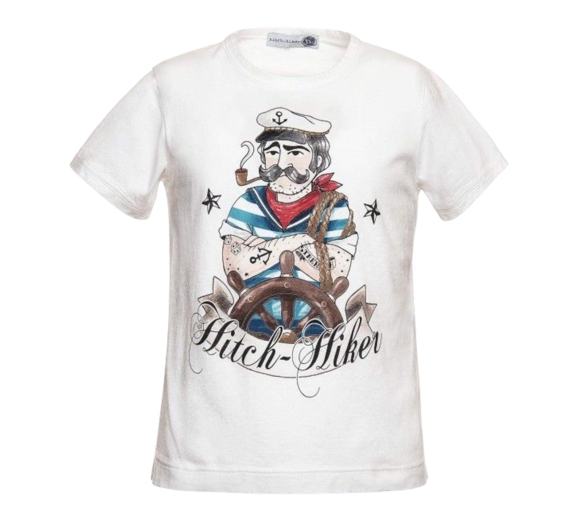 Monnalisa T-Shirt Girocollo Tinta Unita con Stampa per Bambino 257608SS BIANCO MONNALISA 