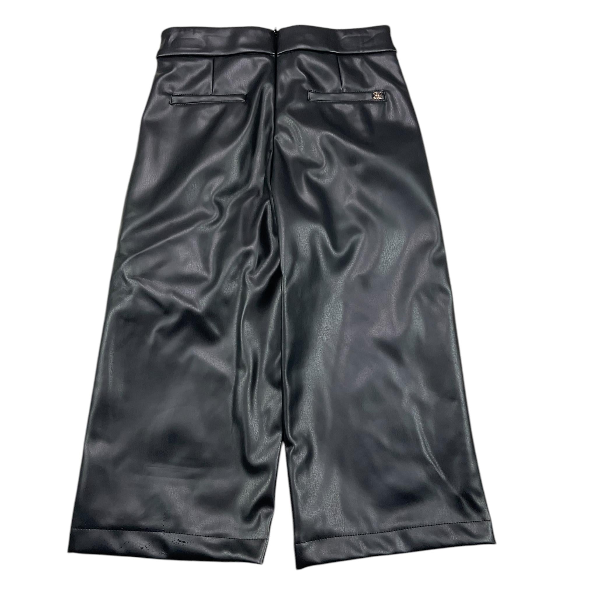 ABEL & LULA pantalone in ecopelle tinta unita modello palazzo Nero per Bambina 55716 NERO ABEL & LULA 