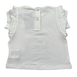 Sarabanda T-Shirt Girocollo Tinta Unita con Stampe per Neonata 04421 BIANCO SARABANDA 