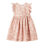 Il Gufo Abito Giromanica Tinta Unita con Fantasia Fiori per Bambina P25VM775L4002 ROSA IL GUFO 