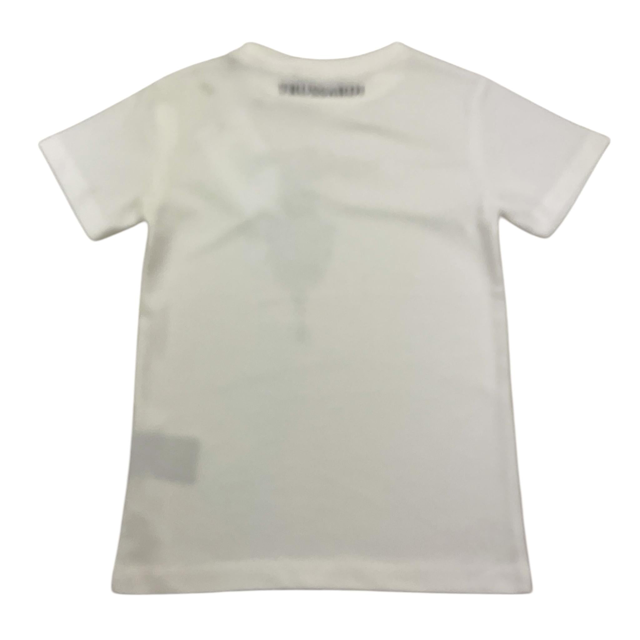 TRUSSARDI t-shirt girocollo tinta unita con stampa in contrasto Bianco per Bambino TBA25005TS BIANCO TRUSSARDI 