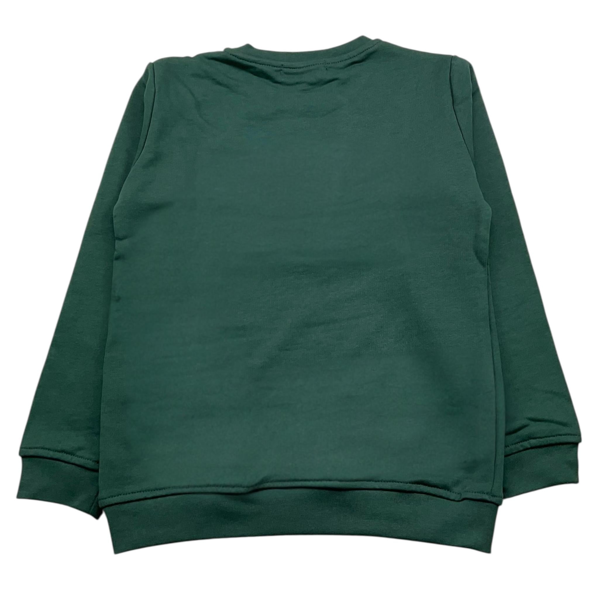 MOUSSE felpa chiusa girocollo tinta unita con stampa mario Verde per Bambino HFKG368GJ VERDE MOUSSE 