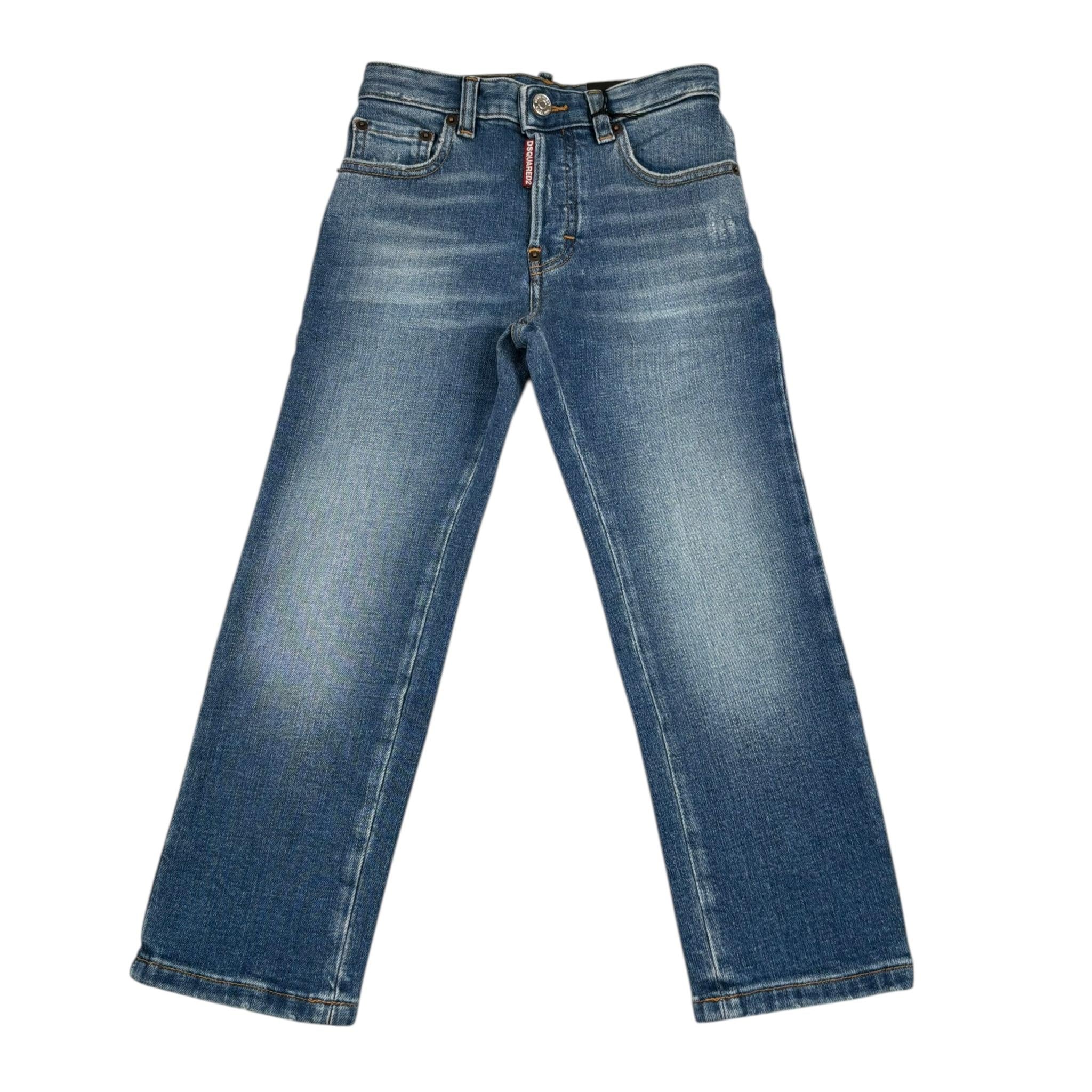 Dsquared2 Jeans Tinta Unita con 5 Tasche per Bambino DQ2252X BLU DSQUARED2 