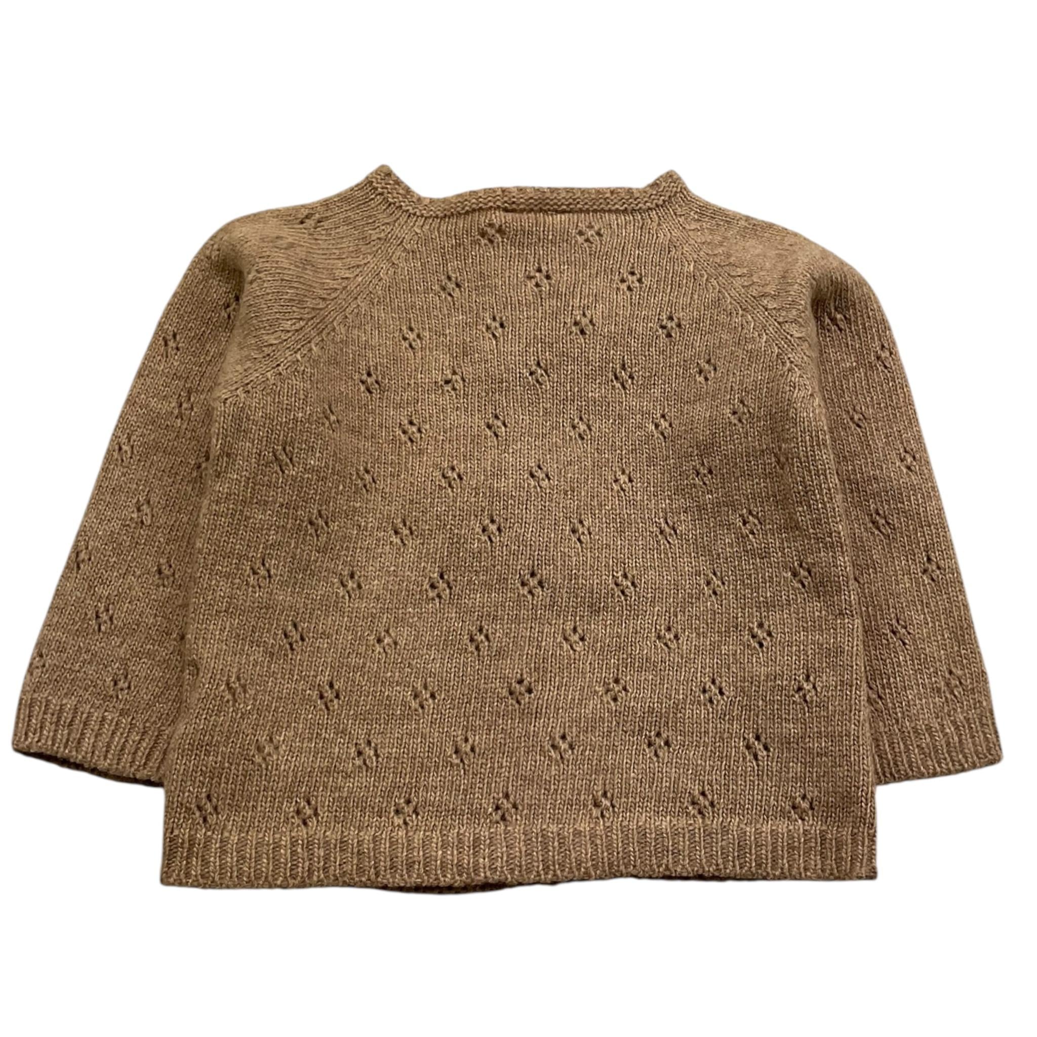 WEDOBLE cardigan tinta unita con trafori Fango per Neonata I2406308 FANGO WEDOBLE 