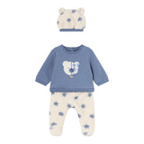 MAYORAL completo 3pz shirt-pantalone-cappello Blu per Neonato 2514 BLU MAYORAL 