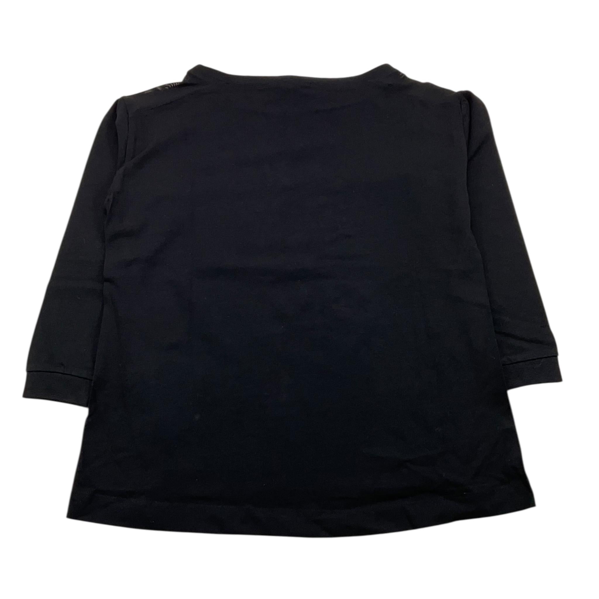MONNALISA shirt girocollo tinta unita con stampa in contrasto Nero per Bambina SHIRTMNN NERO MONNALISA 