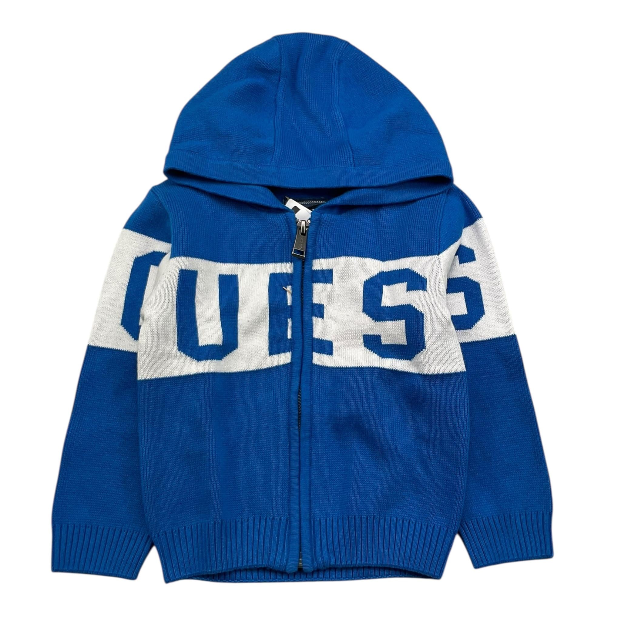 GUESS maglia tinta unita con stampa zip e cappuccio Cobalto per Neonato N4YR01Z2HH0NX COBALTO GUESS 
