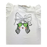 Liu Jo T-Shirt Girocollo Tinta Unita con Stampe per Bambina KA5084 BIANCO LIU JO 