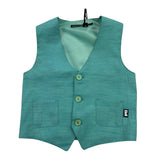 Daniele Alessandrini Solid Color Vest with Buttons Green for Newborn