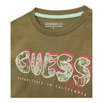 GUESS shirt girocollo tinta unita con logo Verde per Bambina L4YI21K8HM4 VERDE GUESS 