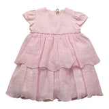 The Owl Dress Half Sleeve Solid Color Round Neck Pink For Baby Girl