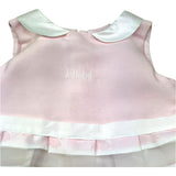 Le Bebe Abito Giromanica Tinta Unitacon Ricami Logo per Bambina LBG0758 ROSA LE BEBE 