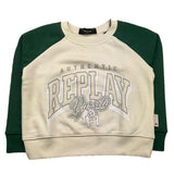 REPLAY felpa chiusa tinta unita con maniche in contrasto Panna per Bambino SB2068 PANNA REPLAY 