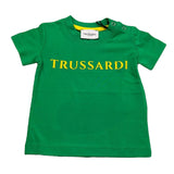Trussardi T-Shirt Girocollo Tinta Unita con Logo per Neonato TIP24001TS VERDE TRUSSARDI 