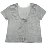 Liu Jo T-Shirt Girocollo Tinta Unita per Bambina GA5127 ARGENTO LIU JO 