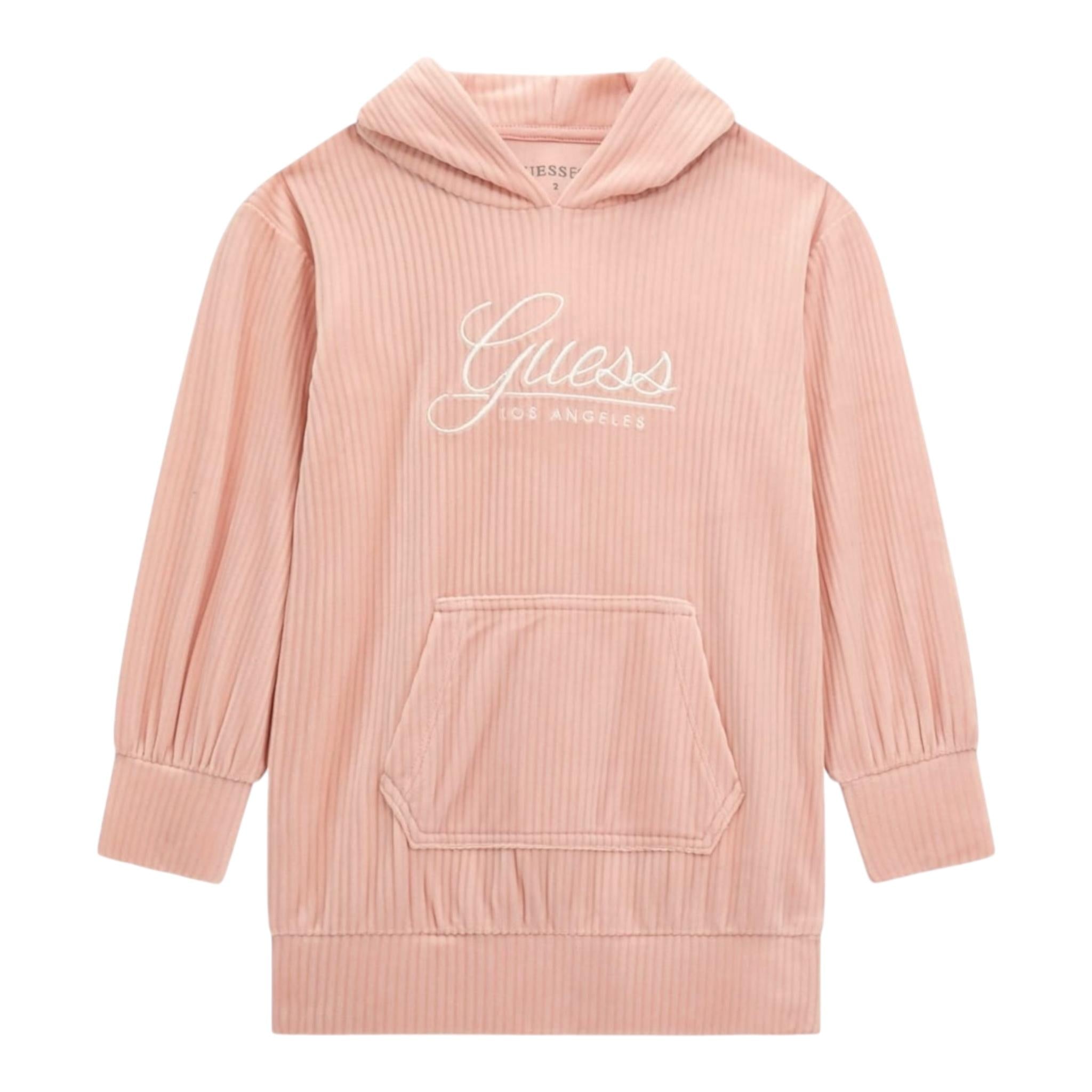 GUESS abito manica lunga con cappuccio e logo Rosa per Bambina N4BK12KCH92 ROSA GUESS 