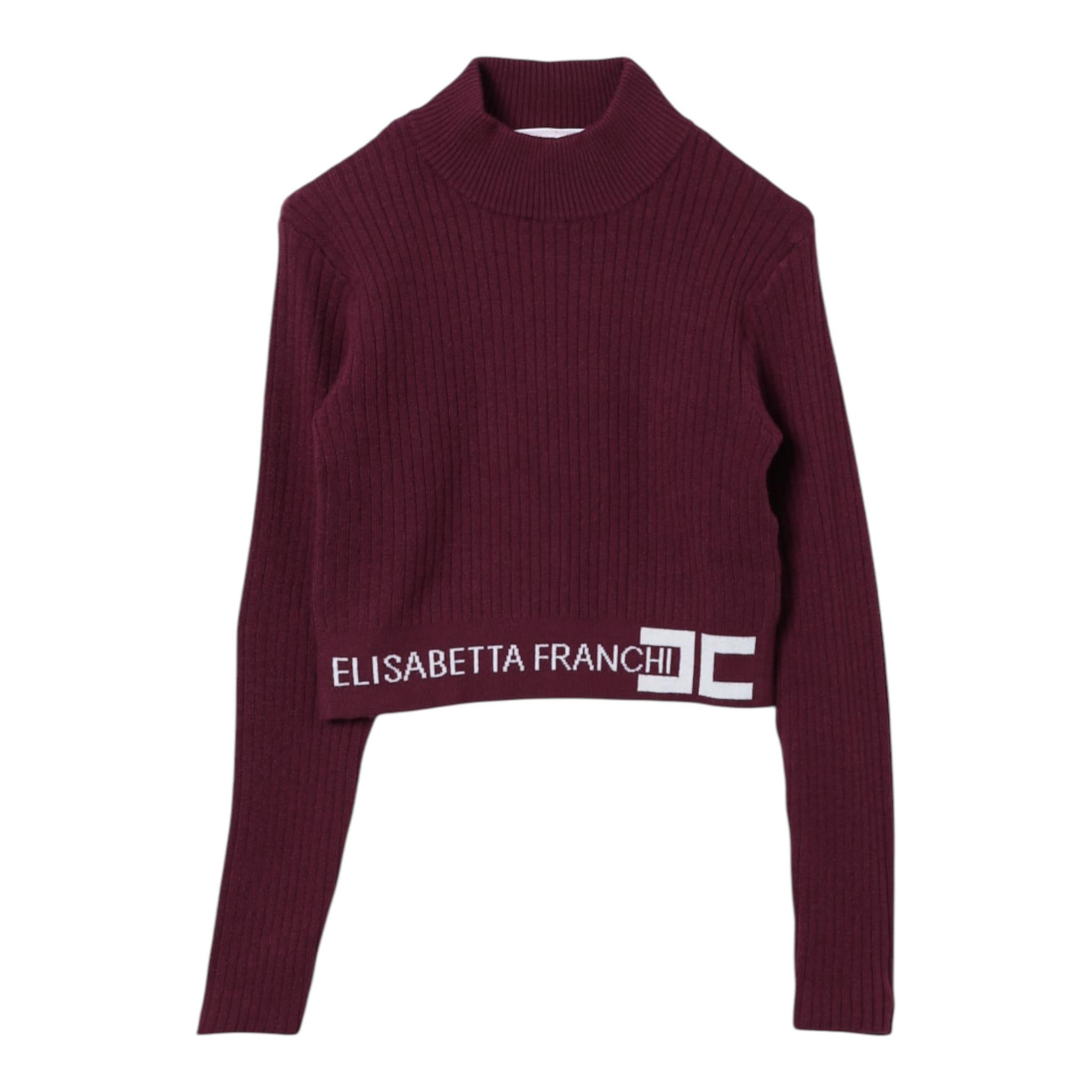 ELISABETTA FRANCHI maglia mezzo collo tinta unita con logo Bordeaux per Bambina EFMA152 BORDEAUX ELISABETTA FRANCHI 