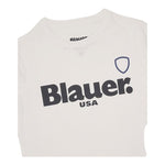 Blauer T-Shirt Giricollo Tinta Unita con Stampa per Bambino 24SBLKH02507 BIANCO BLAUER 