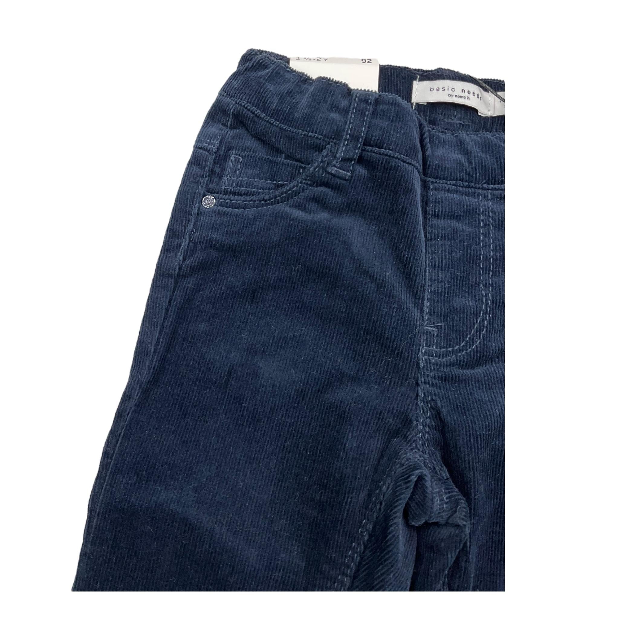 NAME.IT pantalone tinta unita in camoscio Blu per Neonato 13167413 BLU NAME.IT 