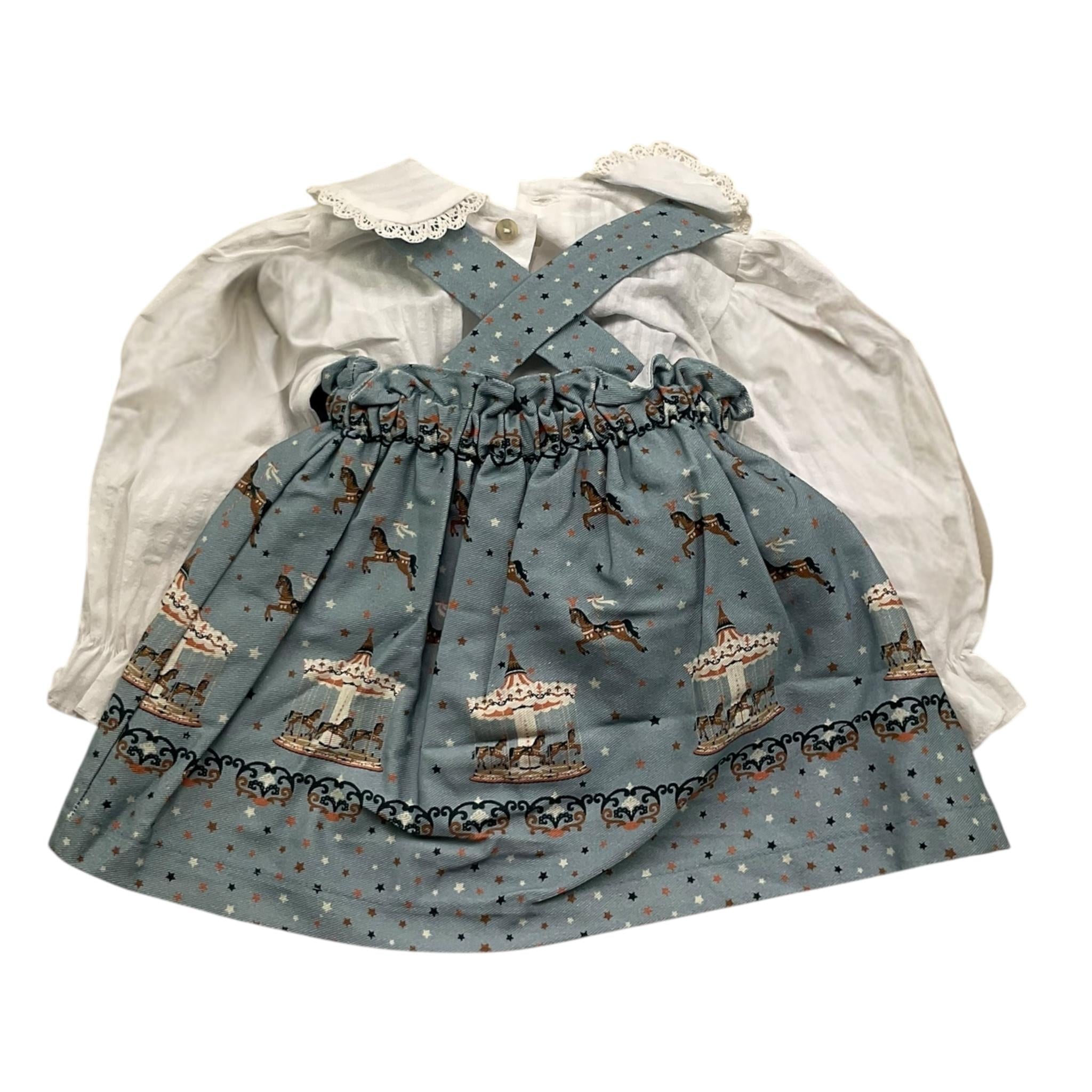 VALENTINA BEBES abito-camicia bicolore Azzurro per Neonata MAR82 AZZURRO VALENTINA BEBES 