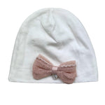 Ninnaoh Cappello Tinta Unita con Fiocco per Neonata E2331 BIANCO NINNAOH 