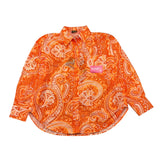 F**K Orange Patterned Long Sleeve Solid Color Shirt For Girls