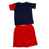 Cesare Paciotti 2 Piece Set T-Shirt-Bermuda Two-Tone Blue/Red For Newborn