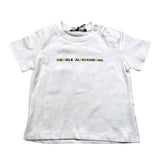 Daniele Alessandrini Solid Color Crew Neck T-Shirt With White Logo Print For Newborns