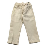 Emanuel Pris Solid Color Pants With Elastic Waist Beige For Boys
