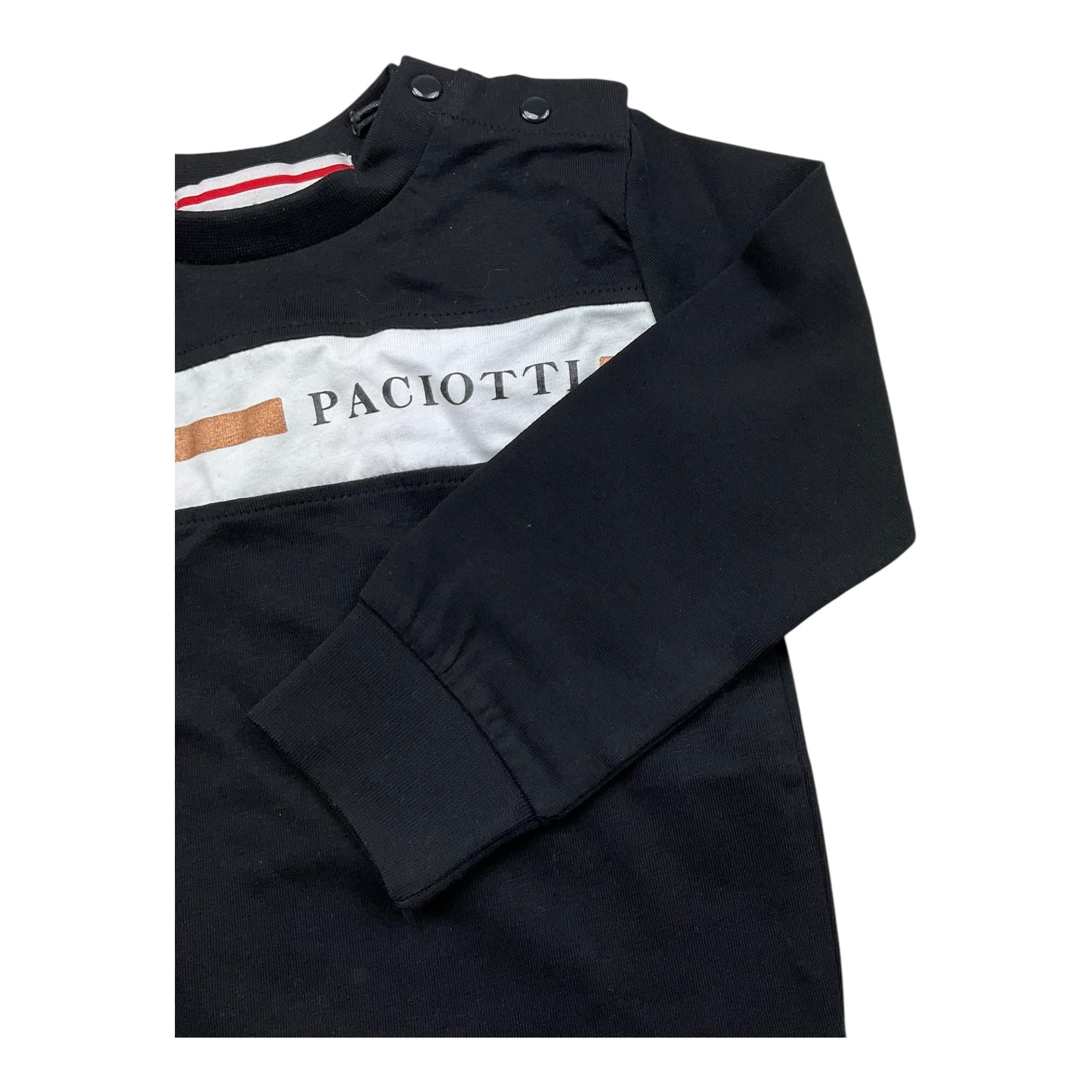 CESARE PACIOTTI shirt girocollo tinta unita con stampa Nero per Bambino TSP5310BX NERO CESARE PACIOTTI 