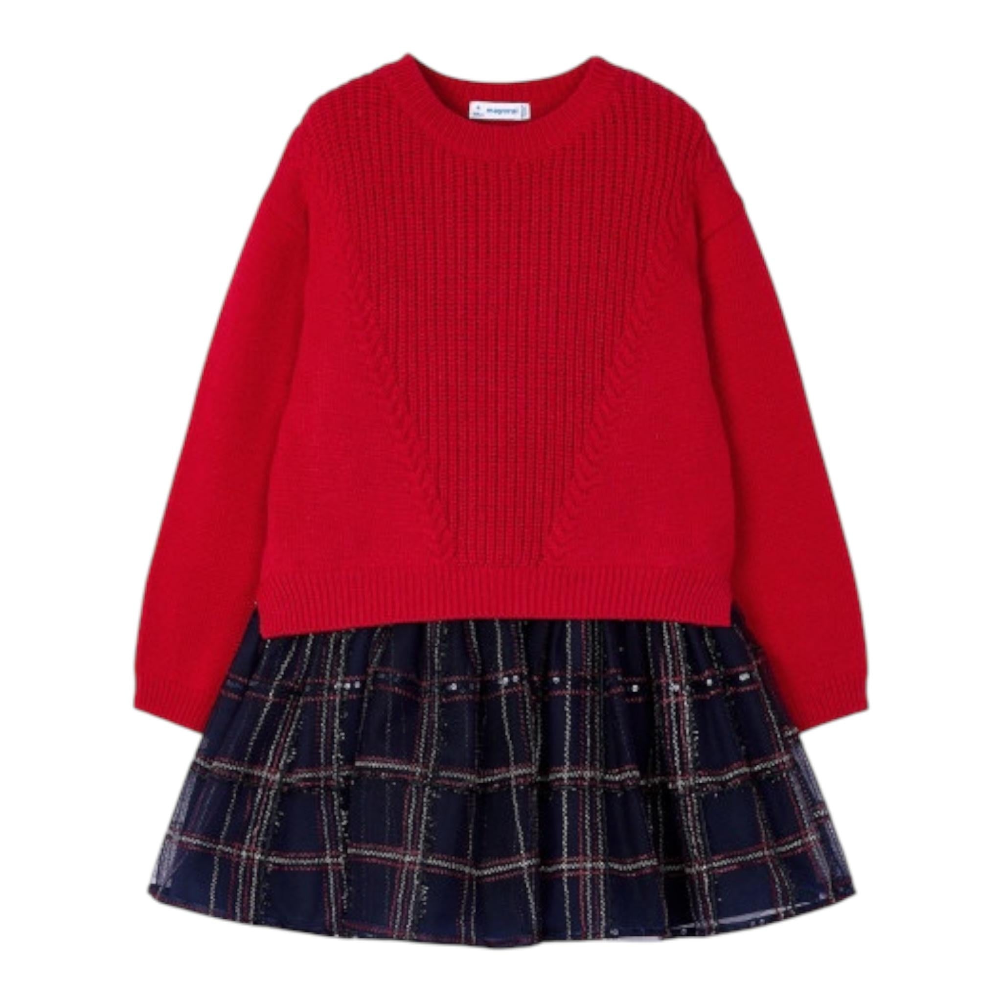 MAYORAL set abito maglia-abito bicolore  Rosso/blu  per Bambina 4912 ROSSO/BLU MAYORAL 