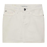 Calvin Klein Solid Color Denim Skirt Cream for Girls