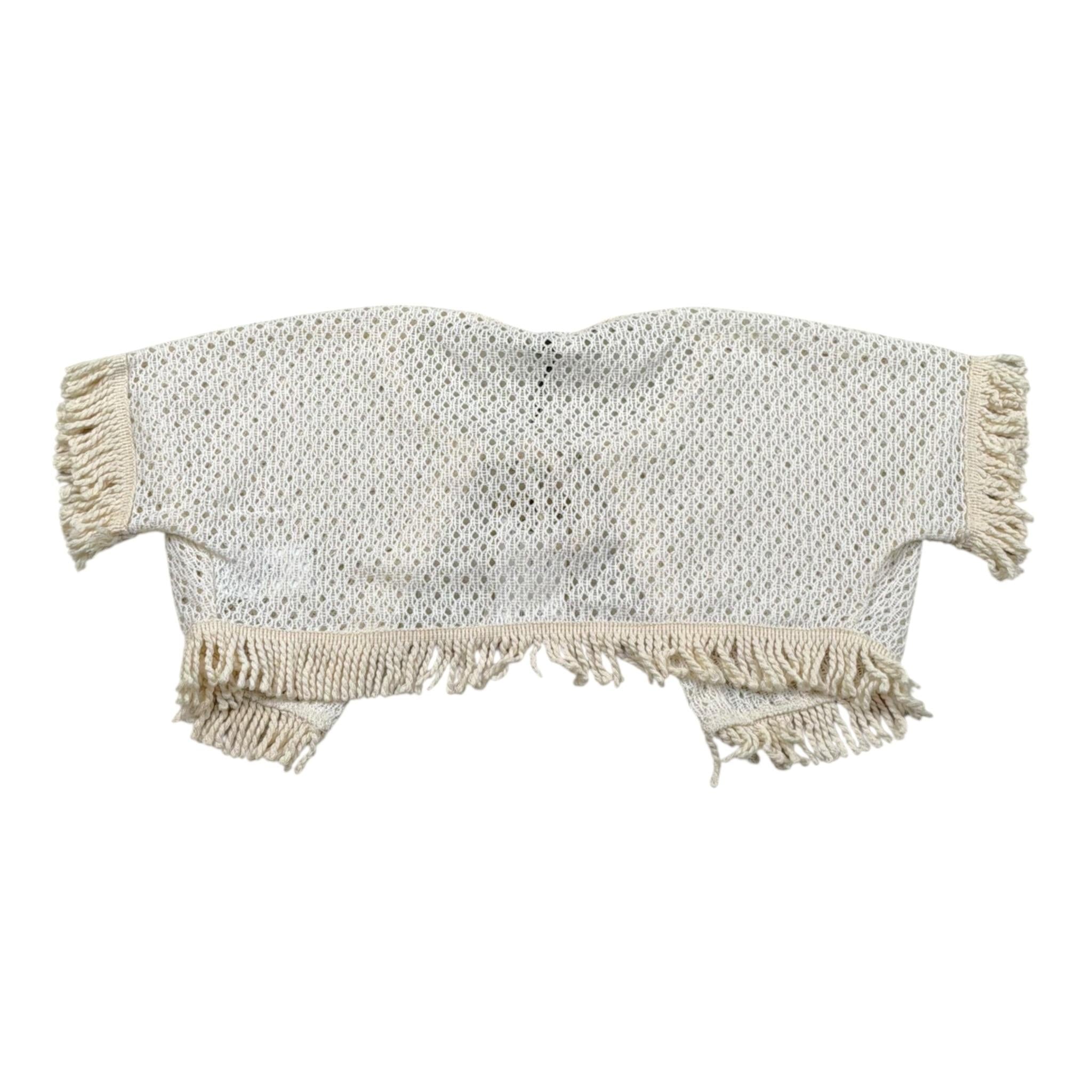 Please gilet tinta Unita con Trafori per Bambina MG01230G72X PANNA PLEASE 