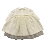 LALALU' abito manica lunga tinta unita con paillettes Panna per Neonata VTL008N PANNA LALALU' 