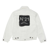 N°21 White Solid Color Denim Jacket For Boys
